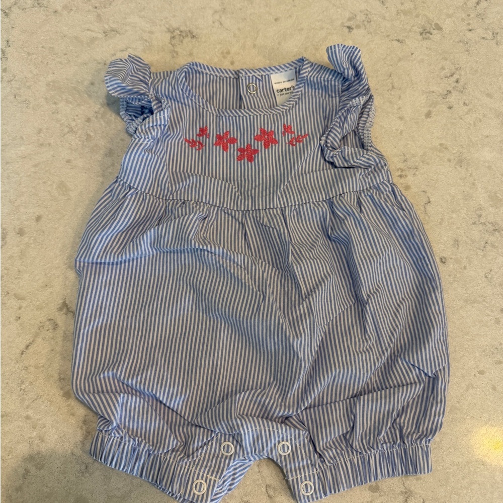 Carter's Blue and Red Striped One Piece